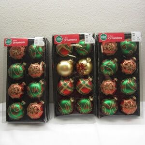 Winter Wonder Lane Glass Christmas Ornaments  Holiday Lot of 3 boxes‎ New in box